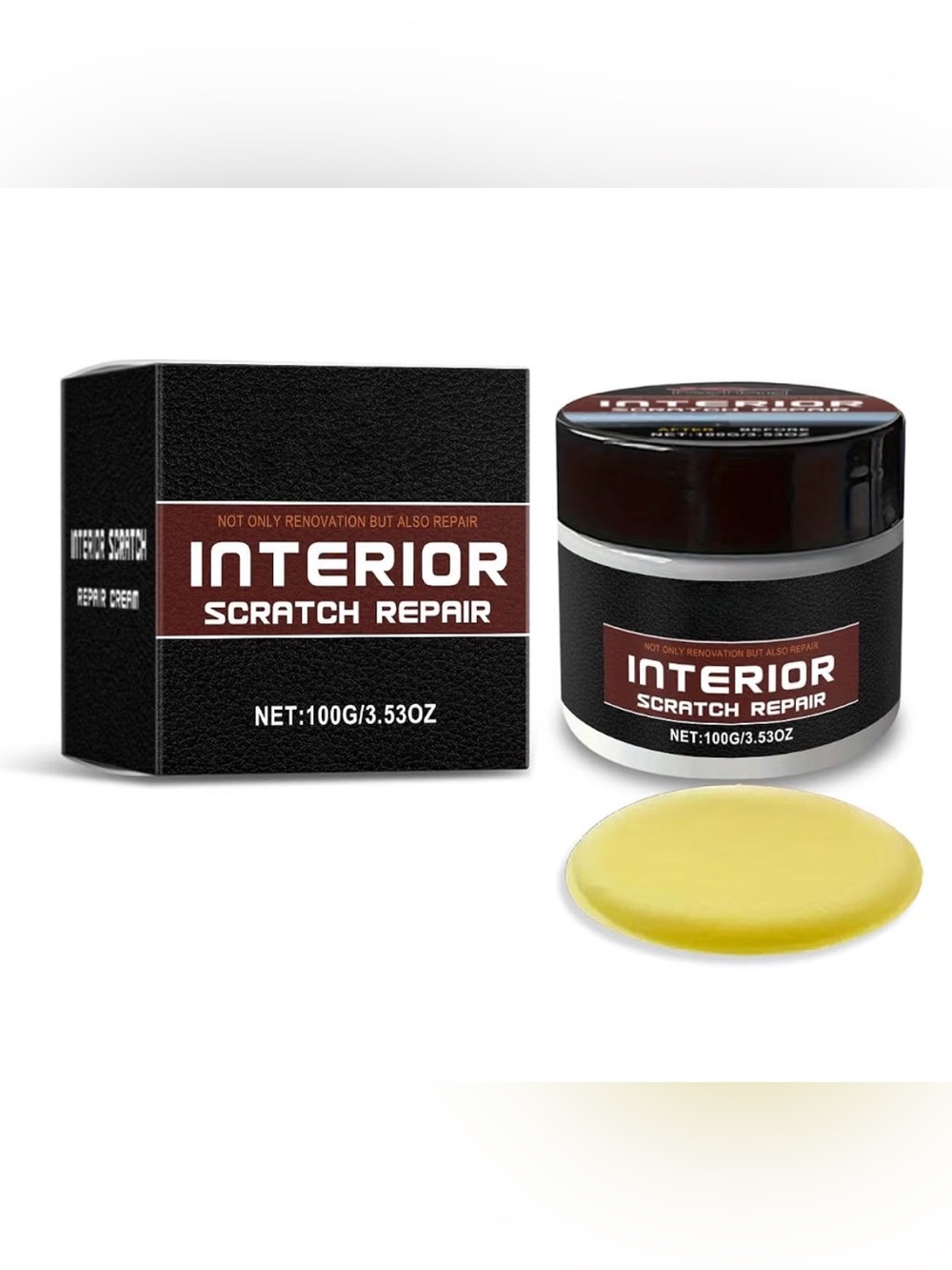 NWT Car Interior Scratch Remover Wax, Dashboard & Leather Repair, 3.53 oz